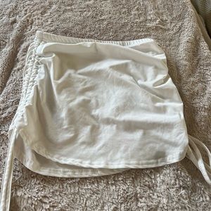 Shein white scrunchy skirt